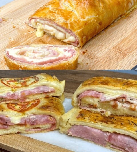 Schnell & Lecker: Blätterteigstrudel mit Schinken und Käse in nur 10 Minuten